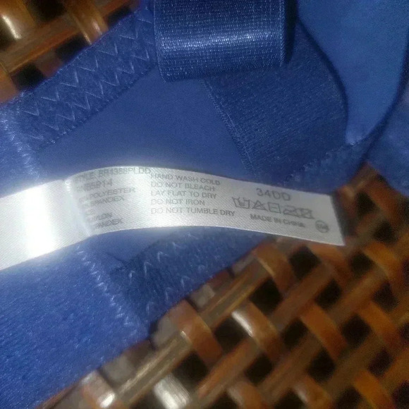 NWT Mamia Intimates Blue Adjustable Lace Detail Everyday Underwire Bra Size 34DD - Picture 4 of 7